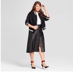 Leather Plus Size Midi Skirt - NWOT